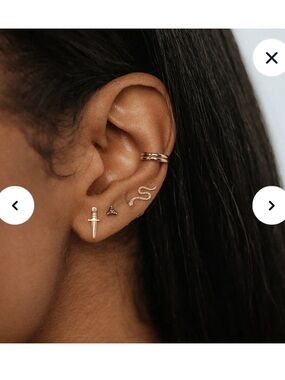 Stunning Gold Dagger Earring with Black Diamond